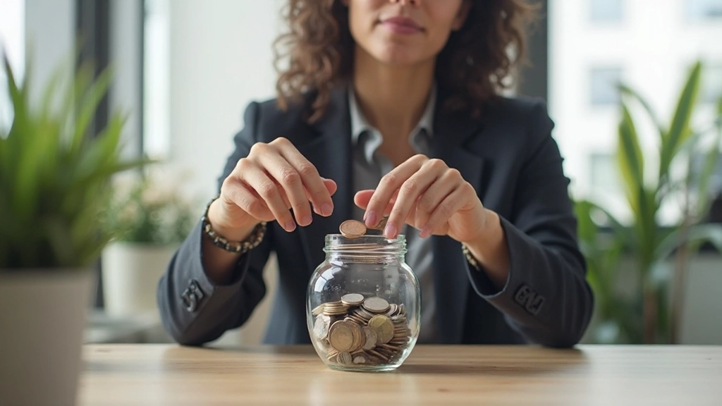 Человек откладывает деньги в копилку как символ накоплений