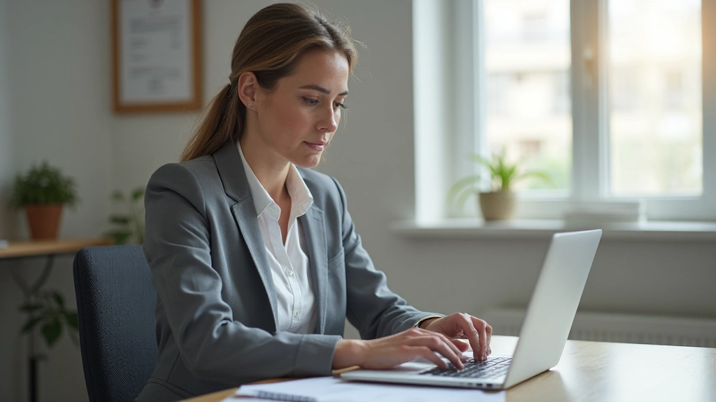 Женщина работает за компьютером с электронной таблицей бюджета