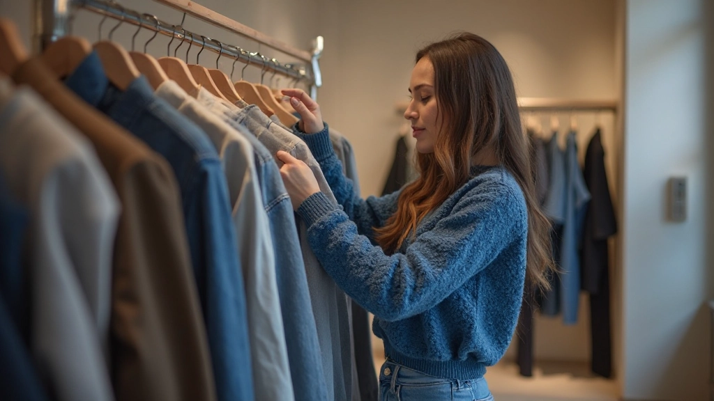 Человек примеряет качественную одежду в магазине