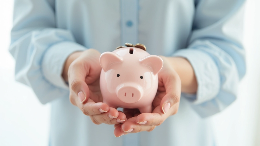 Копилка с монетами и банкноты